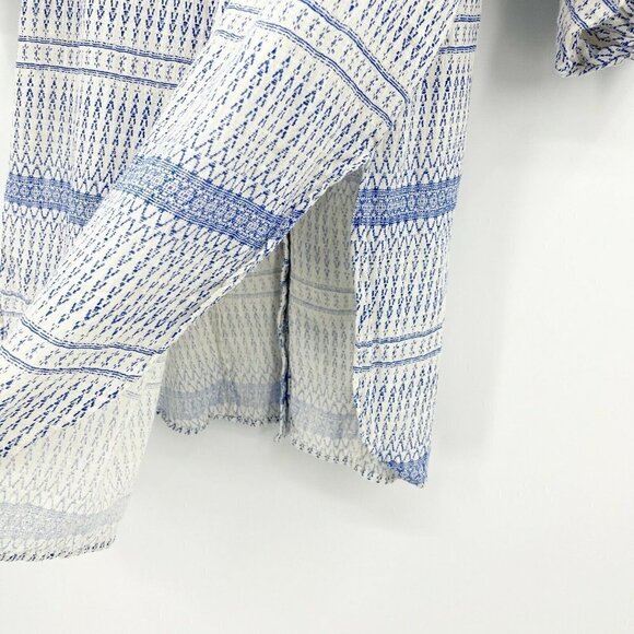 Maeve - Anthropologie Lena Yarn Dyed Tunic Shirt Boho Balloon Sleeve - Picture 8 of 10